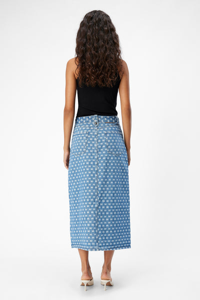 Rok 3/4 Mid blue denim - OBJECT