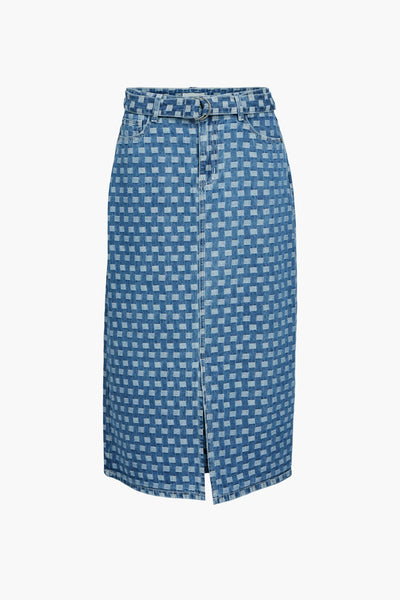 Rok 3/4 Mid blue denim - OBJECT