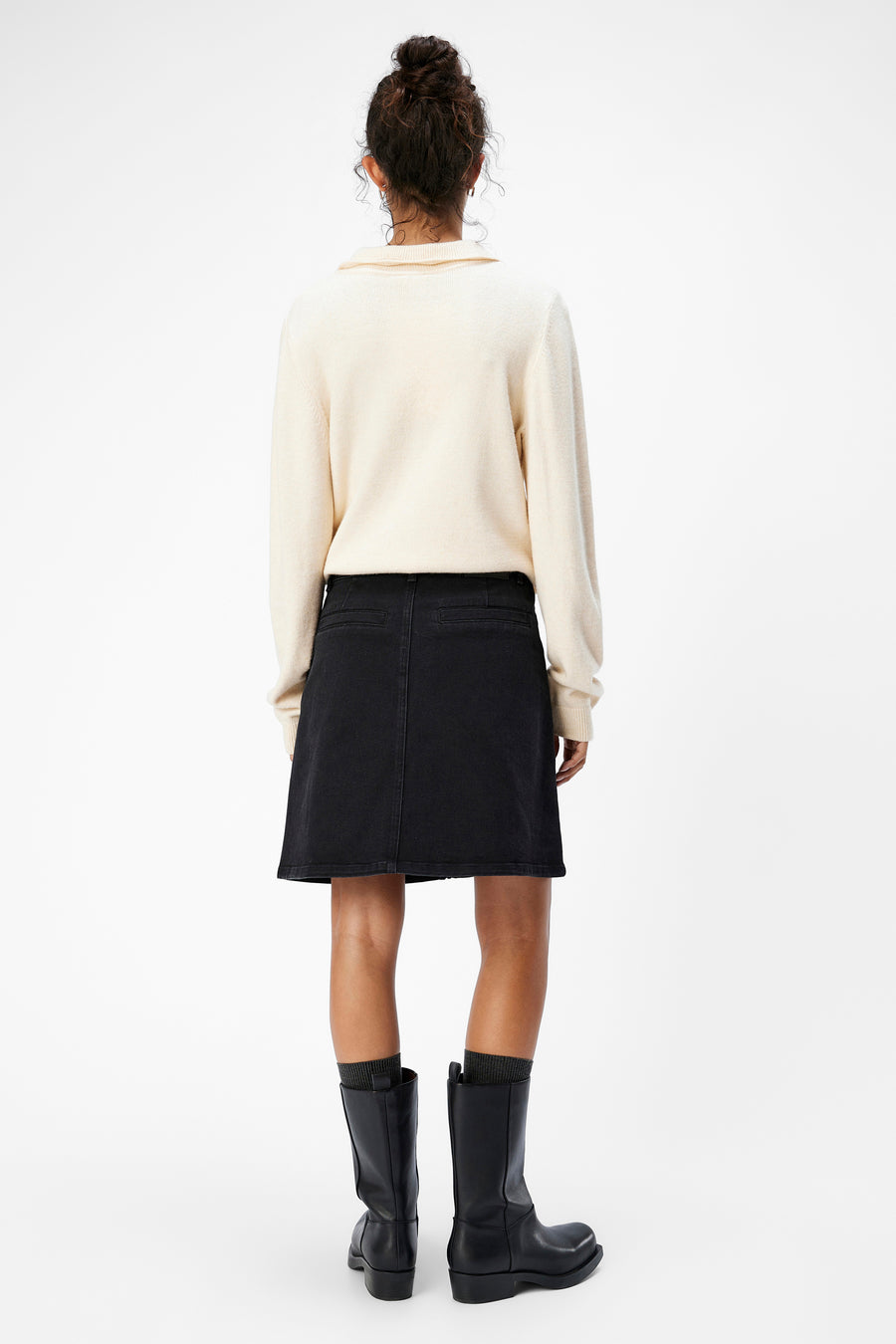 Korte rok - black denim
