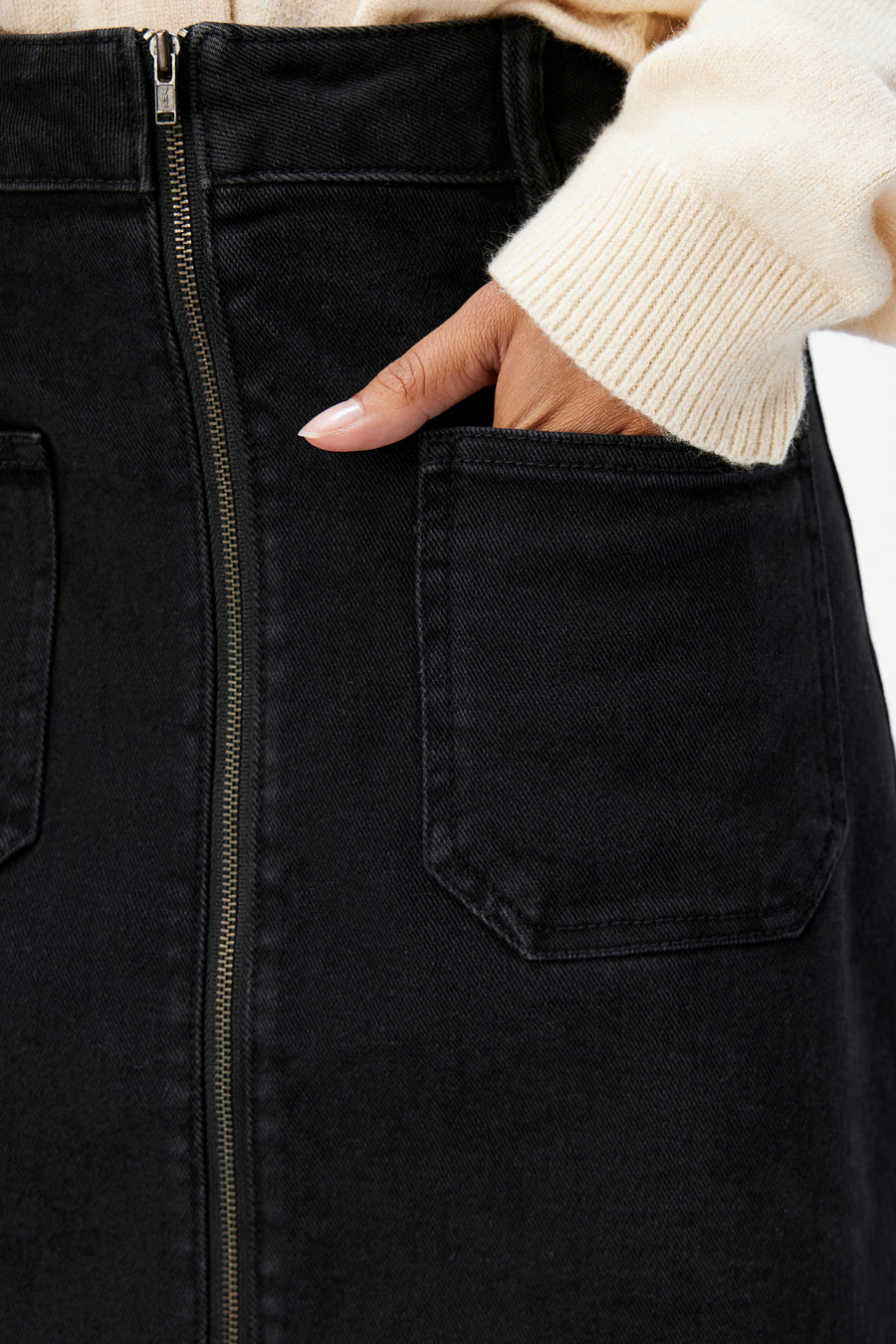 Korte rok - black denim