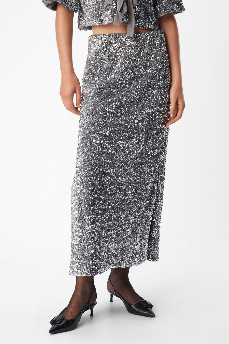 Jupe longue - argenté - OBJECT