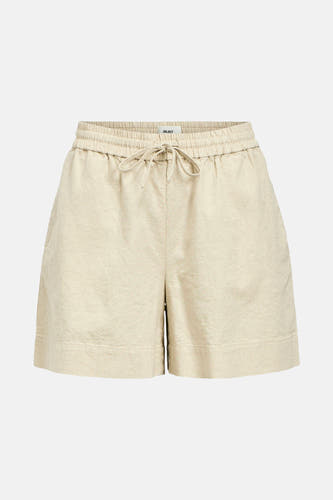 Ecru short van OBJECT, met een elastische tailleband en een trekkoord.