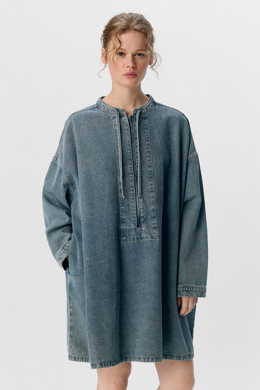 Kleedjes (lange mouwen) Light blue denim - OBJECT