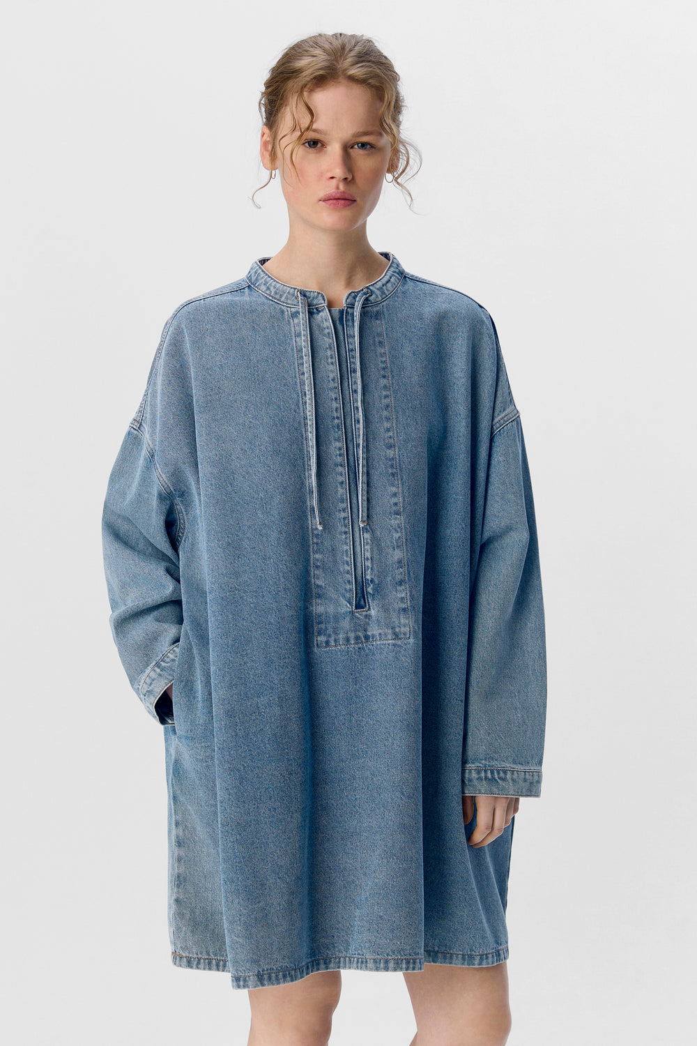 Kleedjes (lange mouwen) Light blue denim - OBJECT