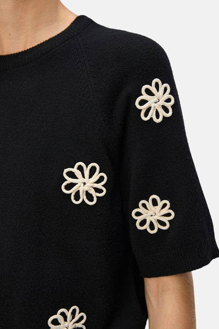 Pull met ronde hals - zwart