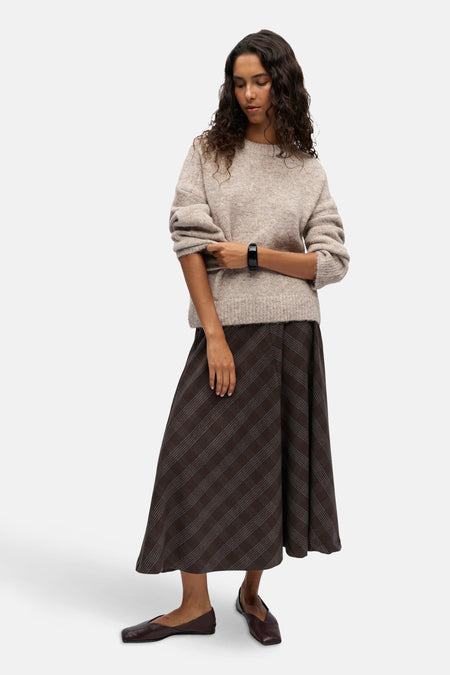 Pull met ronde hals - ecru