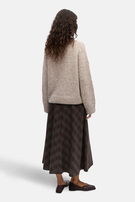 Pull met ronde hals - ecru