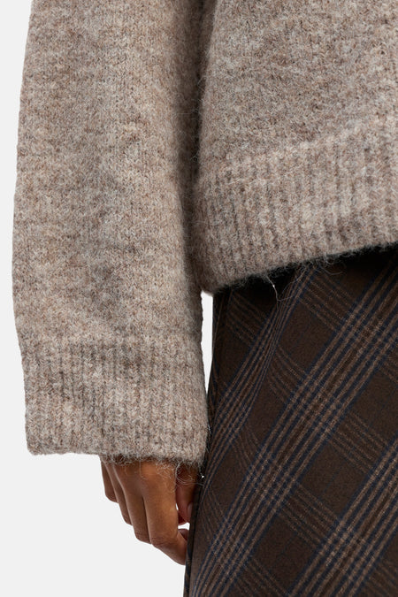 Pull met ronde hals - ecru