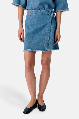 Korte rok - light blue denim