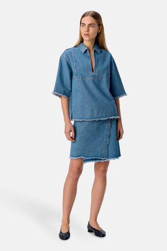 Korte rok - light blue denim