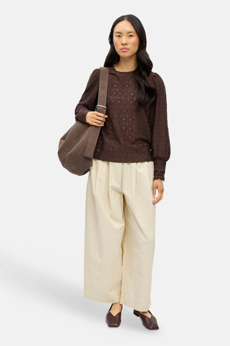 Blouse met lange mouwen - bruin