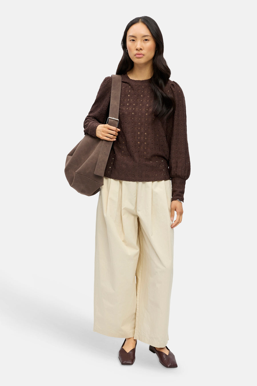 Blouse (lange mouwen) bruin - OBJECT