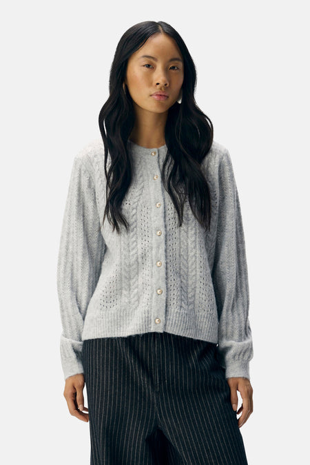 OBJFLORA RE LS KNIT BUTTON CARDIGAN NOOS