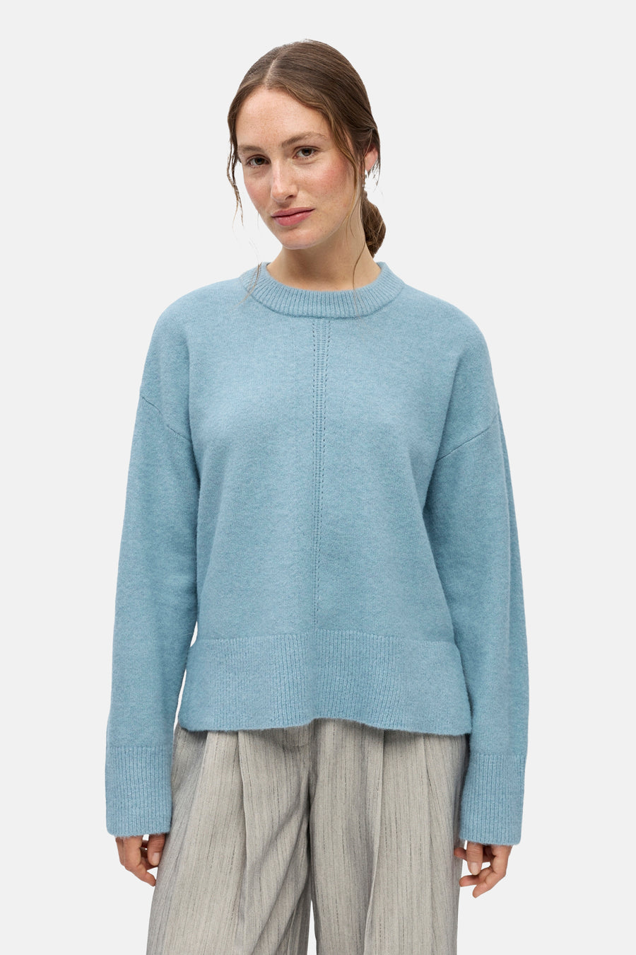 Trui met ronde hals blauw - OBJECT