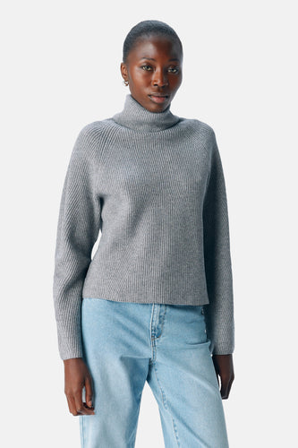 Pull met rolkraag - grijs