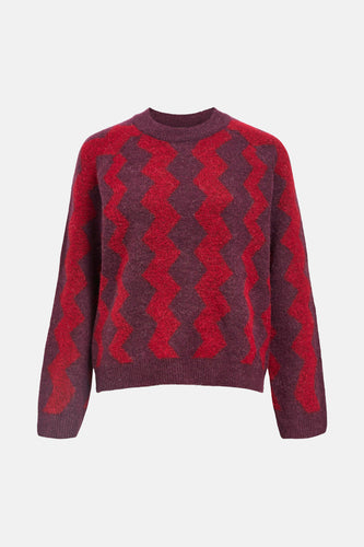 Pull met ronde hals - rood