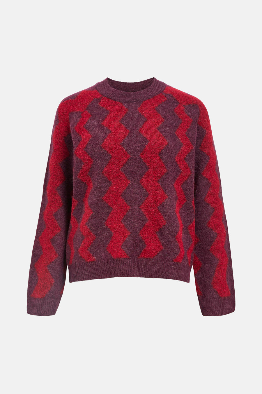 Pull met ronde hals - rood
