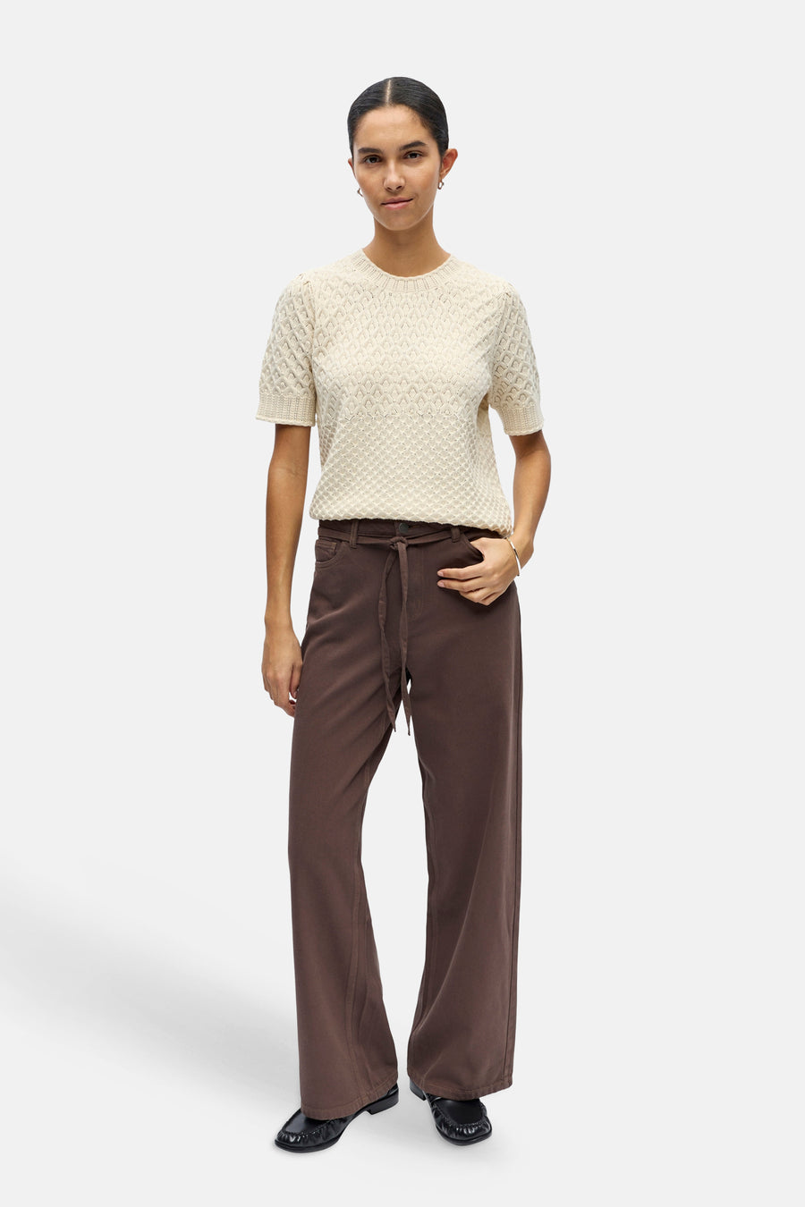 Colored jeans bruin - OBJECT