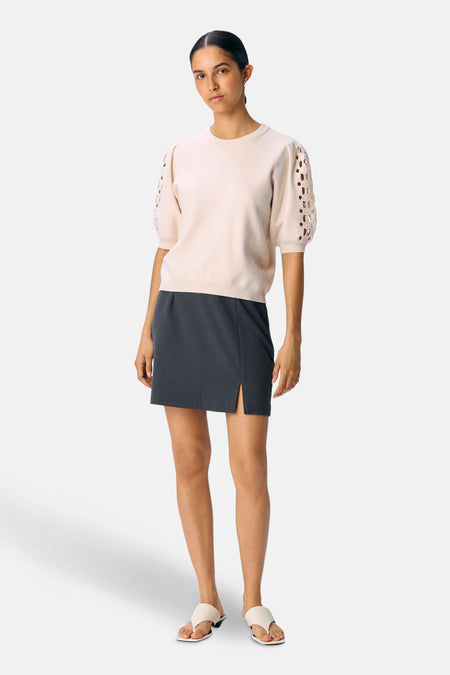 OBJYUKI S/S RE KNIT PULLOVER NOOS