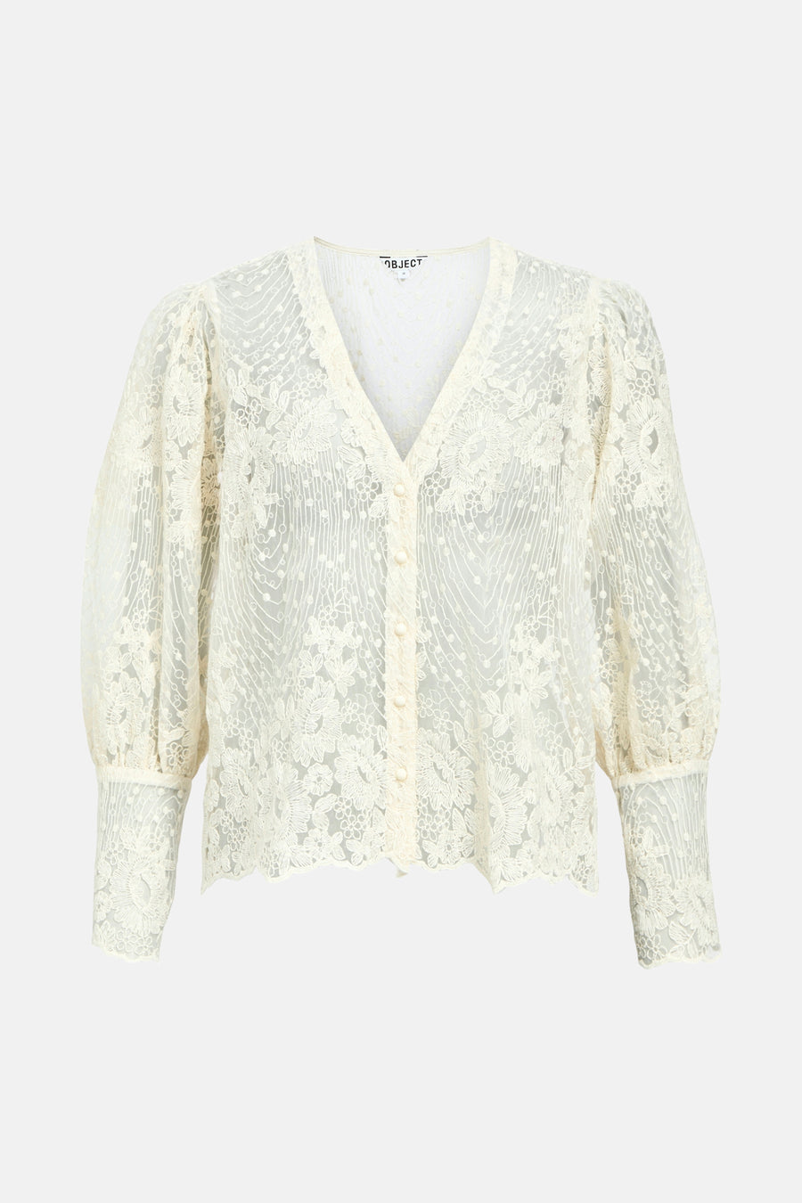 Hemd met lange mouwen - ecru - OBJECT