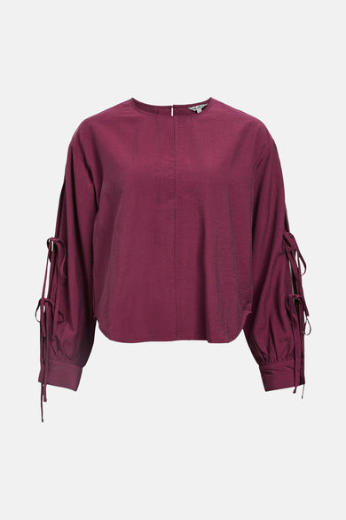OBJKENNY L/S RE O-NECK TIE TOP 140