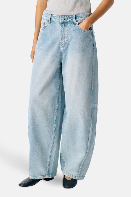 OBJMOJI ELSA MW SUPER BARREL JEANS 140