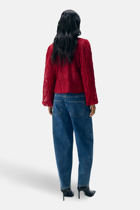 Blouse (lange mouwen) rood - OBJECT