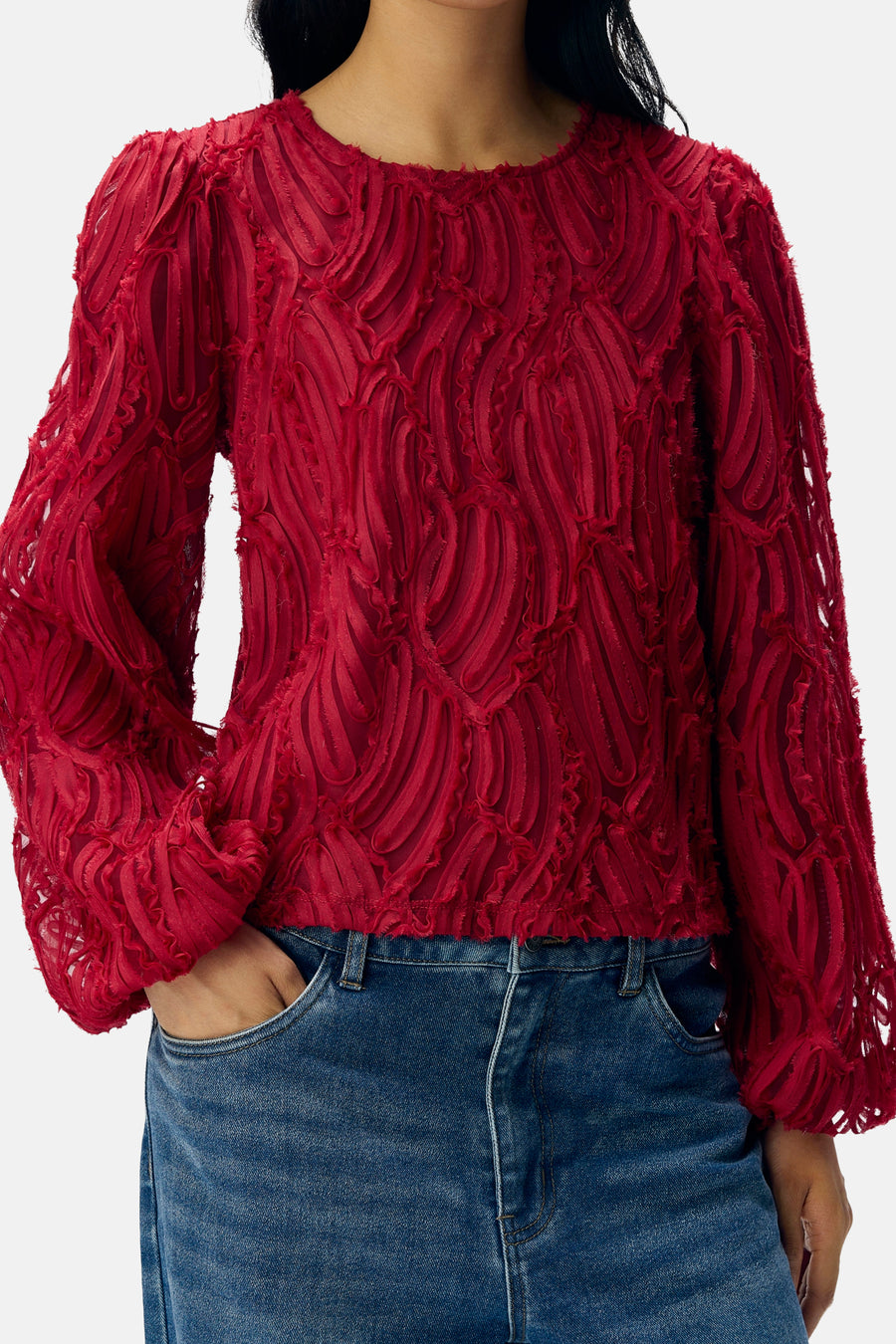 Blouse met lange mouwen - rood - OBJECT