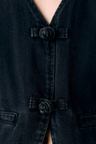 Gilet - black denim - OBJECT