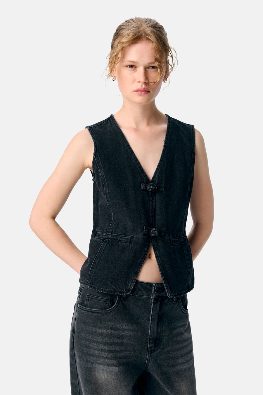 Gilet - black denim - OBJECT