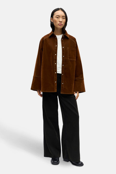 Hemd met lange mouwen - bruin