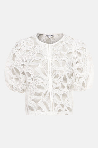 Blouse met korte mouwen - wit