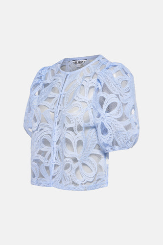 Blouse met korte mouwen - blauw