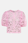 Blouse met korte mouwen - roze