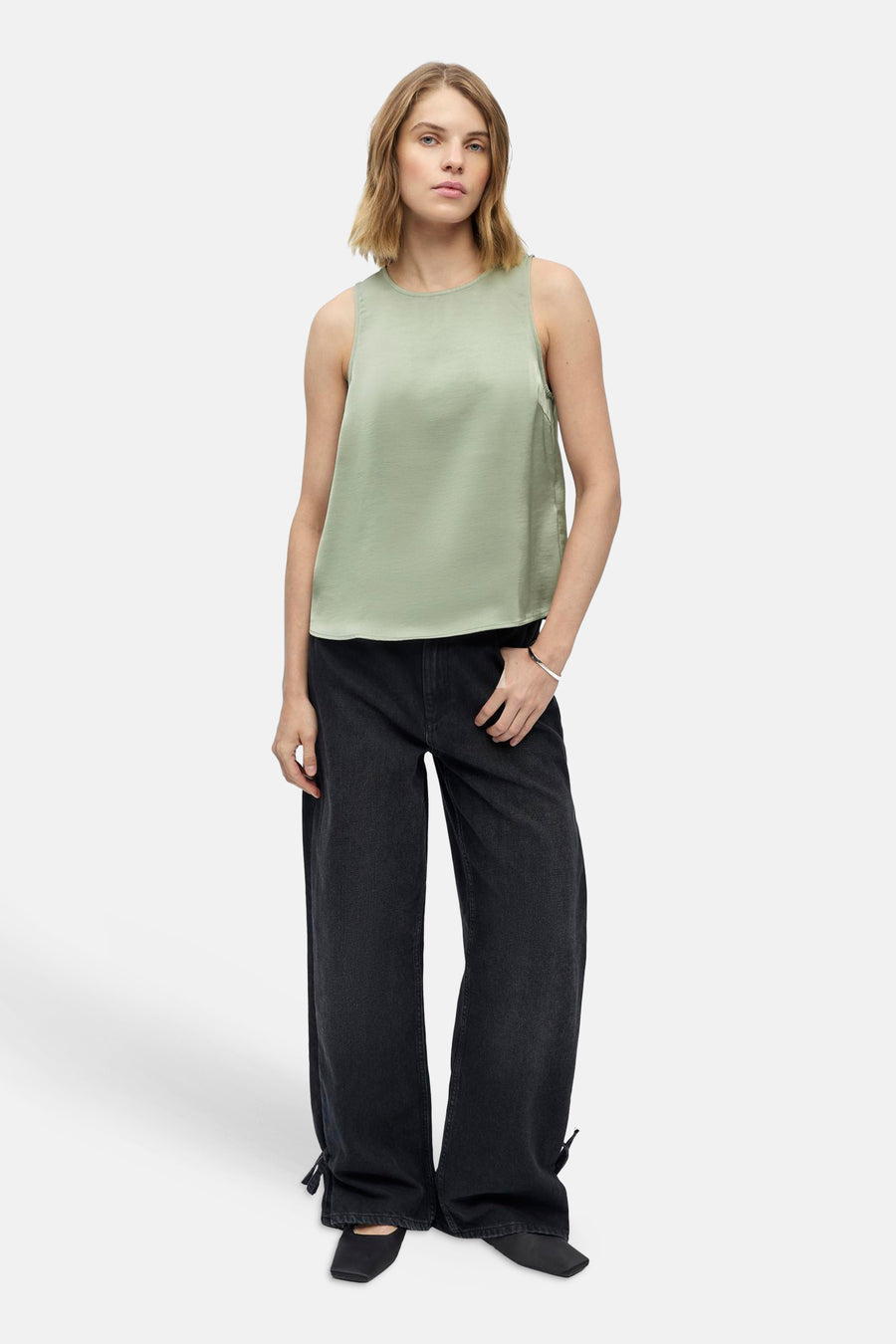 Blouse (zonder mouwen) groen - OBJECT