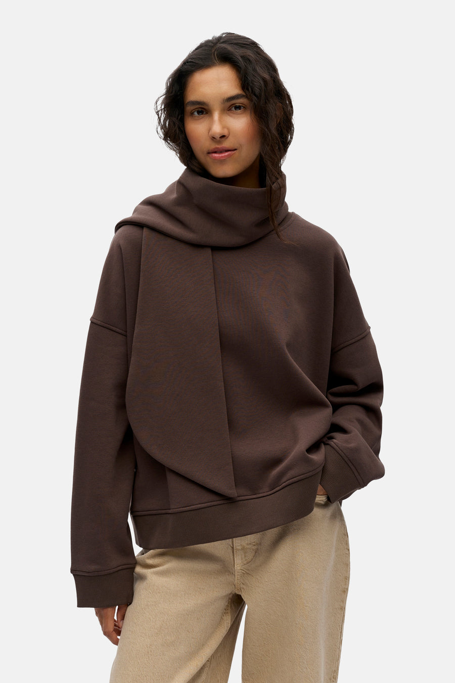 Sweat col O brun - OBJECT