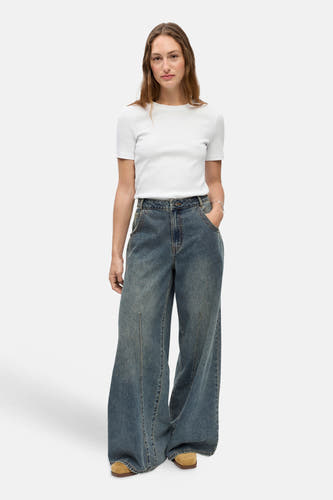 Jeans wide mid blue denim - OBJECT