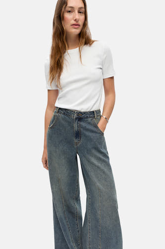 Jeans wide mid blue denim - OBJECT