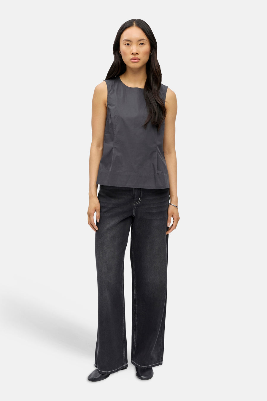Blouse (zonder mouwen) grijs - OBJECT