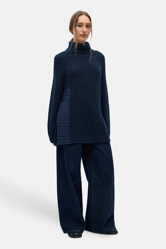 Pull col O bleu - OBJECT