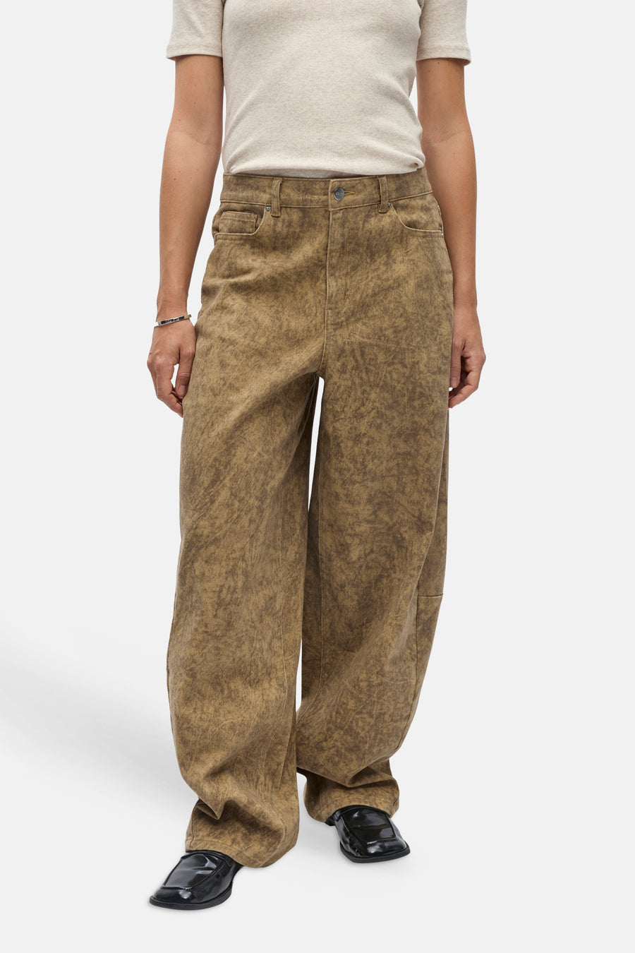 Pantalons 5 poches beige - OBJECT