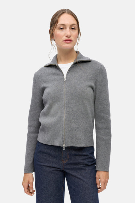Cardigan - Medium Grey Melange