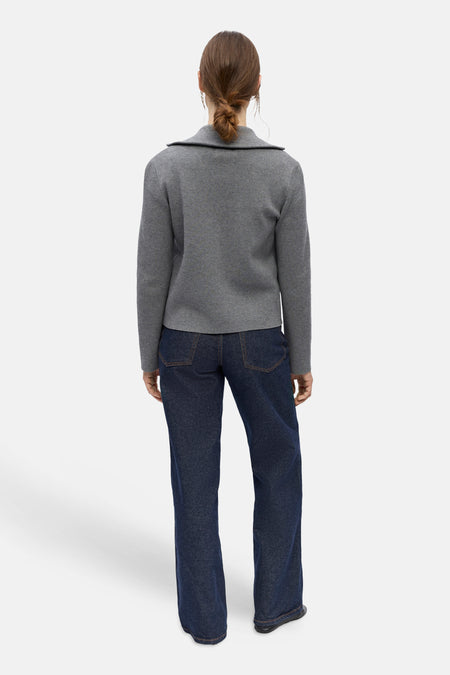 Cardigan - Medium Grey Melange