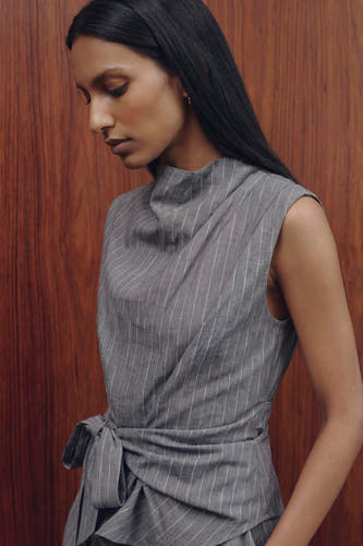 Blouse zonder mouwen - grijs