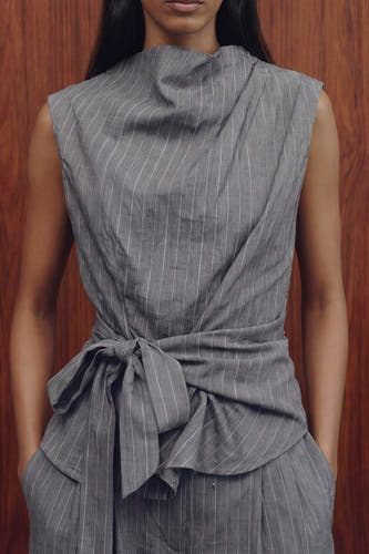 Blouse zonder mouwen - grijs