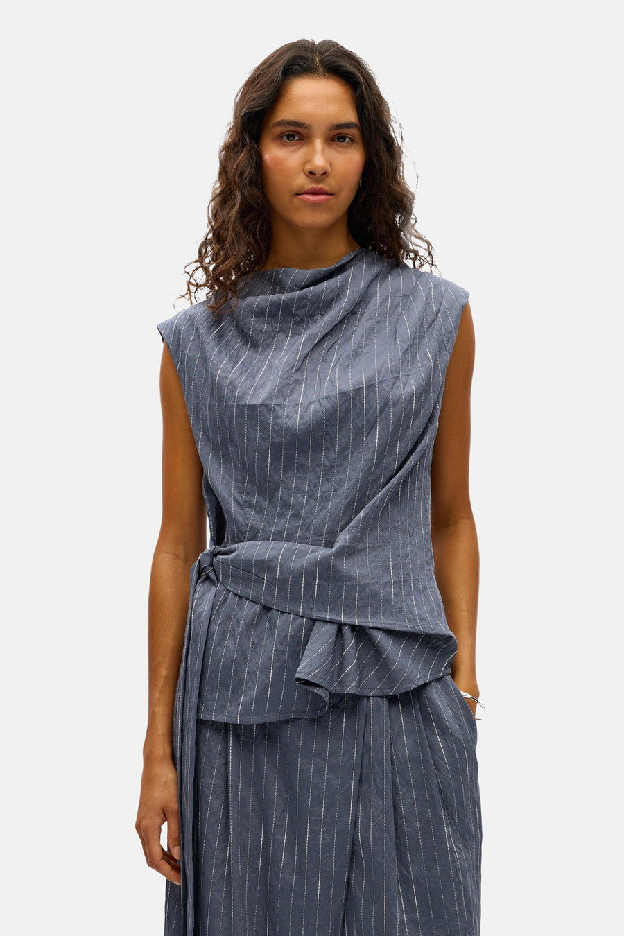 Blouse zonder mouwen - grijs