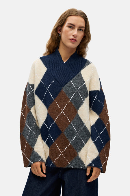 Trui met V-hals multicolor - OBJECT
