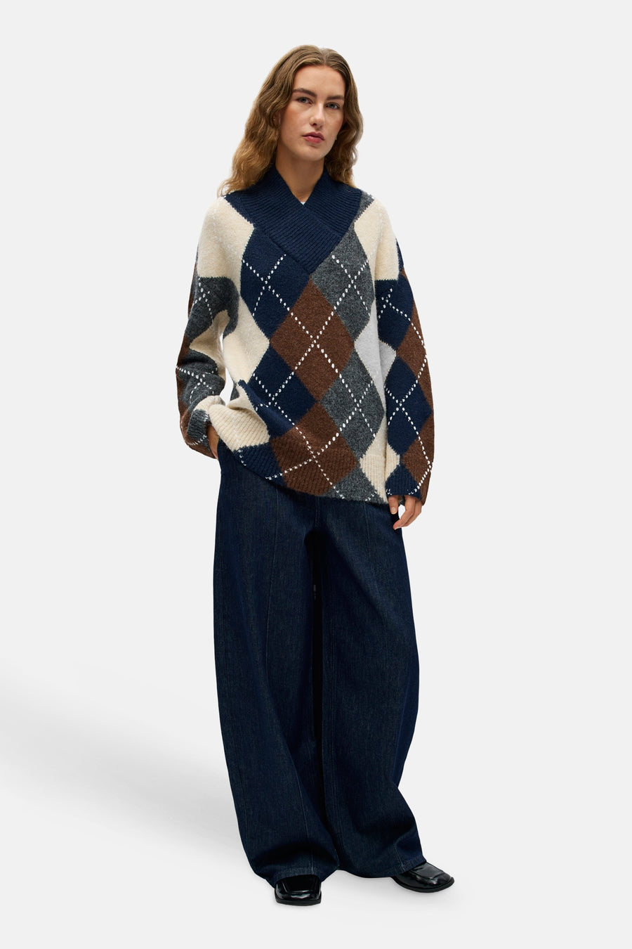 Pull col V multicolore - OBJECT