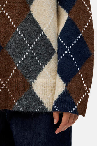 Pull col V multicolore - OBJECT
