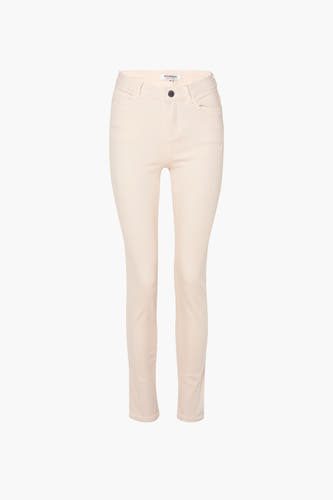 Ecru colorbroek van Morgan De Toi, aansluitende pasvorm met subtiele stiksels en een knoopsluiting.
